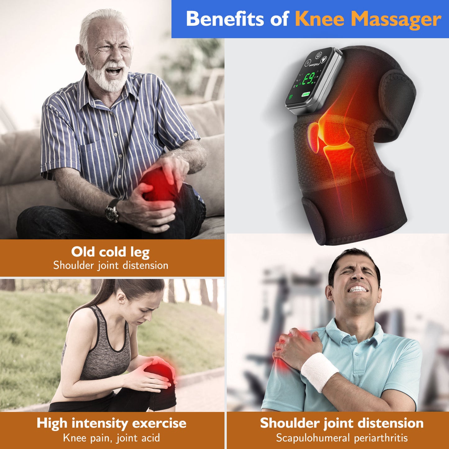 Intelligent Heating Vibration Massage Kneecap Shoulder Pad